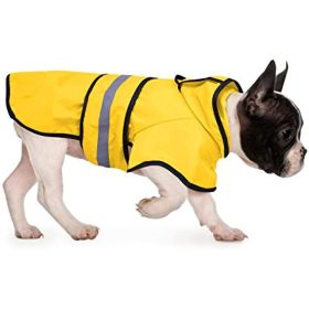 Reflective Dog Raincoat Hooded Slicker Poncho for Small to X-Large Dogs and Puppies; Waterproof Dog Clothing (Color: Safety Orange)